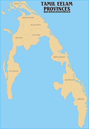 The Tamil Eelam Map.
